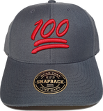 100 Emoji Hat Adjustable Snap Charcoal
