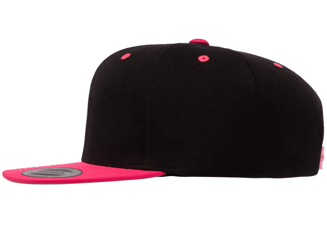 Classics Blank Snapback Cap Black/Neon Pink – More Than Just Caps Clubhouse | Snapback Caps