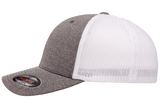 FLEXFIT® Melange Trucker Cap Dark Heather/White