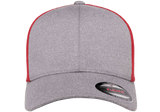 FLEXFIT® Melange Trucker Cap Heather/Red