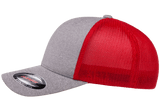 FLEXFIT® Melange Trucker Cap Heather/Red