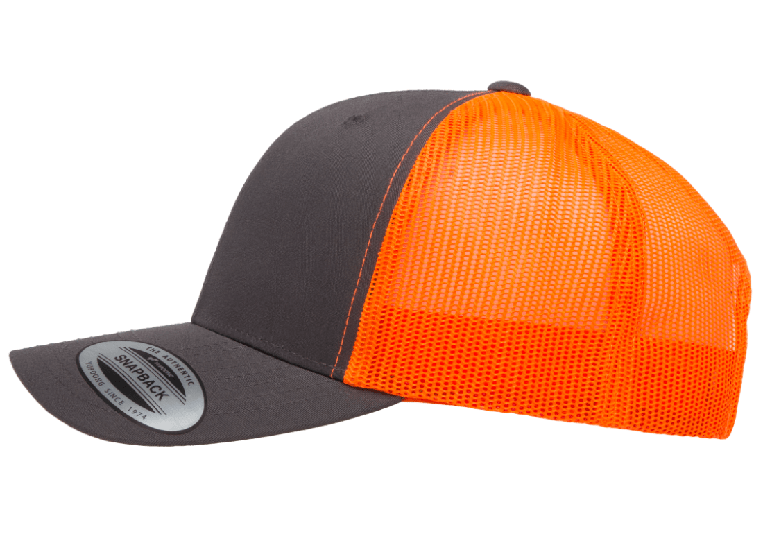 YP Classics Mesh Back Trucker Cap Charcoal Neon Orange – More Than Just  Caps Clubhouse