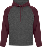 ATC™ Dynamic Heather 2 Tone Polyester Hoodie Charcoal Maroon