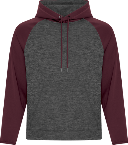 ATC™ Dynamic Heather 2 Tone Polyester Hoodie Charcoal Maroon