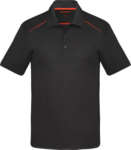 COAL HARBOUR® Snag Resistant Contrast Inset Sport Shirt Black Orange