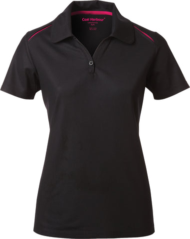 COAL HARBOUR® Women's Snag Resistant Contrast Inset Sport Shirt Black Raspberry