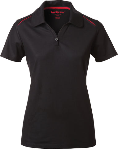 COAL HARBOUR® Women's Snag Resistant Contrast Inset Sport Shirt Black Red