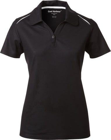 COAL HARBOUR® Women's Snag Resistant Contrast Inset Sport Shirt Black White