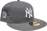 New York Yankees New Era 59Fifty Fitted Storm Gray 100th Season Side Patch