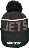 New York Jets Fleece Lined Black Pom Toque