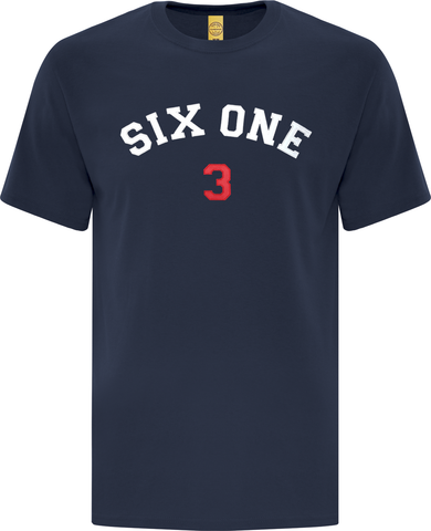 Six One 3 Code-X Stitched T-Shirt Navy Blue