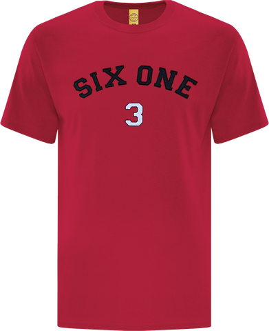 Six One 3 Code-X YOUTH Stitched T-Shirt Red
