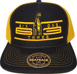 Ottawa Hat Six One 3 Cyber Mesh Back Black Gold
