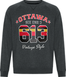 Six One 3 Vintage Style Ottawa Crew Neck Black Heather