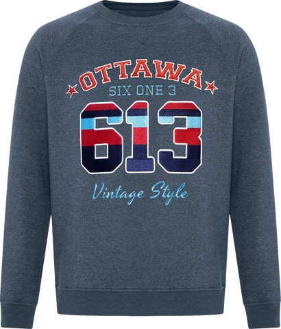 Six One 3 Vintage Style Ottawa Crew Neck Navy Heather