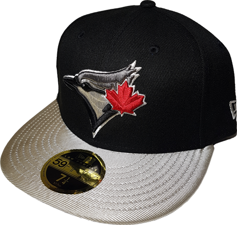 Toronto Blue Jays Fitted Custom Exclusive Low Profile Black and Metallic Silver