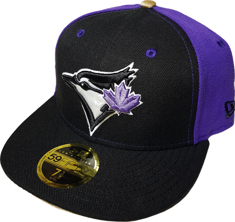 Toronto Blue Jays Fitted Custom Exclusive Low Profile Black, Purple and Metallic Gold