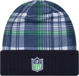 Seattle Seahawks Plaid Cuffed Knit Toque Back