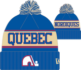 Quebec Nordiques Retro Knit Fleece Lined Pom Toque