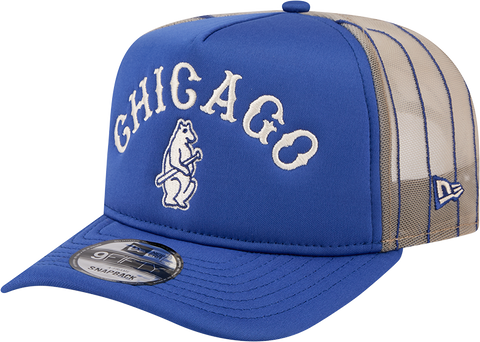 Chicago Cubs New Era 9FIFTY Arched Foam Trucker Pinstripe