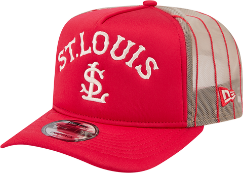 St. Louis Cardinals New Era 9FIFTY Arched Foam Trucker Pinstripe