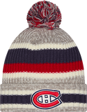 Montreal Canadiens Knit Stripe Fleece Lined Pom Toque