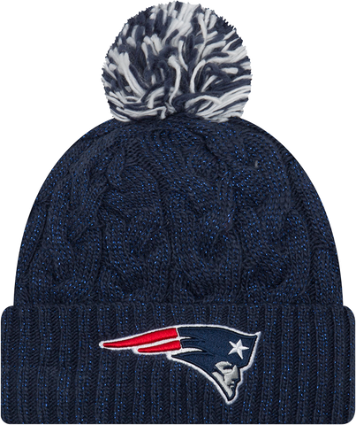 New England Patriots Cozy Cable Knit Pom Toque