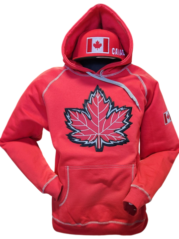 Canada Hoodie Mighty Maple Heavy Weight  Red Contrast Stitch