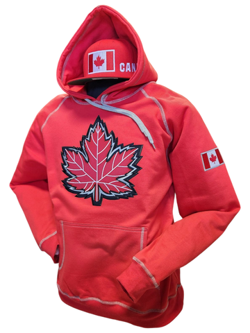 Canada Hoodie Mighty Maple Heavy Weight  Red Contrast Stitch
