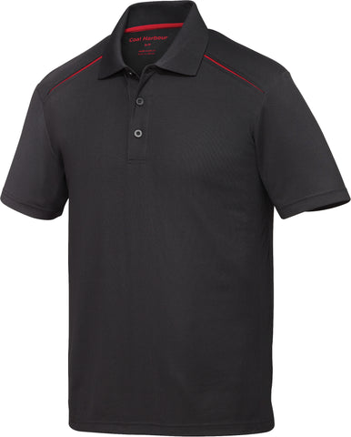 COAL HARBOUR® Snag Resistant Contrast Inset Sport Shirt Black Red