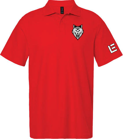 Edgewood Wolf Printed Polo Red Men