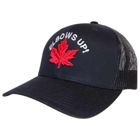 Elbows Up! Canada Trucker Black Alt
