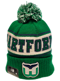 Hartford Whalers Retro Knit Fleece Lined Pom Toque
