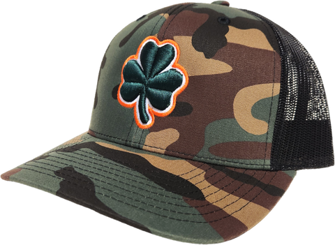 Irish Trucker Cap Essence Clover 2 Camo