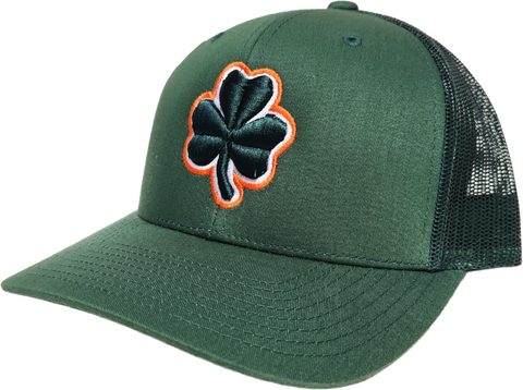 Irish Trucker Cap Essence Clover Evergreen