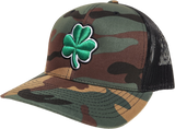 Irish Trucker Cap Essence Clover Camo