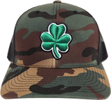 Irish Trucker Cap Essence Clover Camo