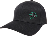 Irish Cap Gothic Clover Fls Black Green