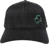 Irish Cap Gothic Clover Fls Black Green