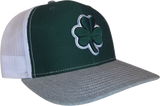 Irish Clover Trucker Snapback Forest Heather Grey