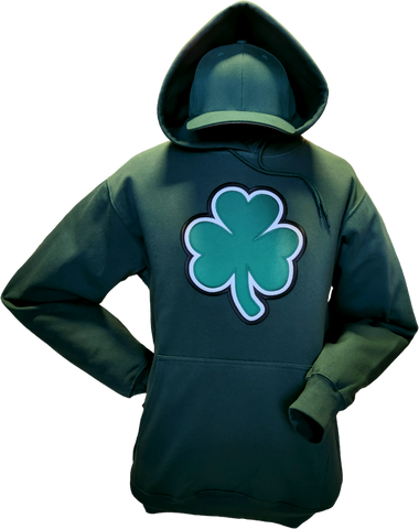 Irish Hoodie Big Clover Green