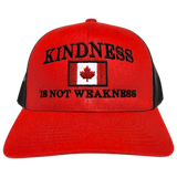 Kindness Is Not Weakness Canada Trucker Red Black
