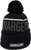 Los Angeles Chargers Fleece Lined Black Pom Toque