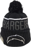 Los Angeles Chargers Fleece Lined Black Pom Toque