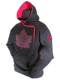Canada Hoodie Mighty Maple Black Red Made In Canada