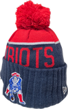 New England Patriots Vintage Sideline Knit Fleece Lined Pom Toque