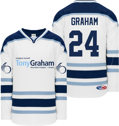 Ottawa Jersey Custom White 24 Graham