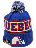 Quebec Nordiques Retro Knit Fleece Lined Pom Toque
