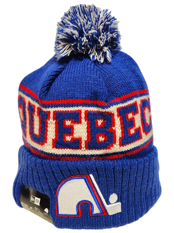 Quebec Nordiques Retro Knit Fleece Lined Pom Toque