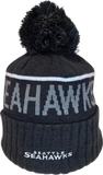 Seattle Seahawks Fleece Lined Black Pom Toque